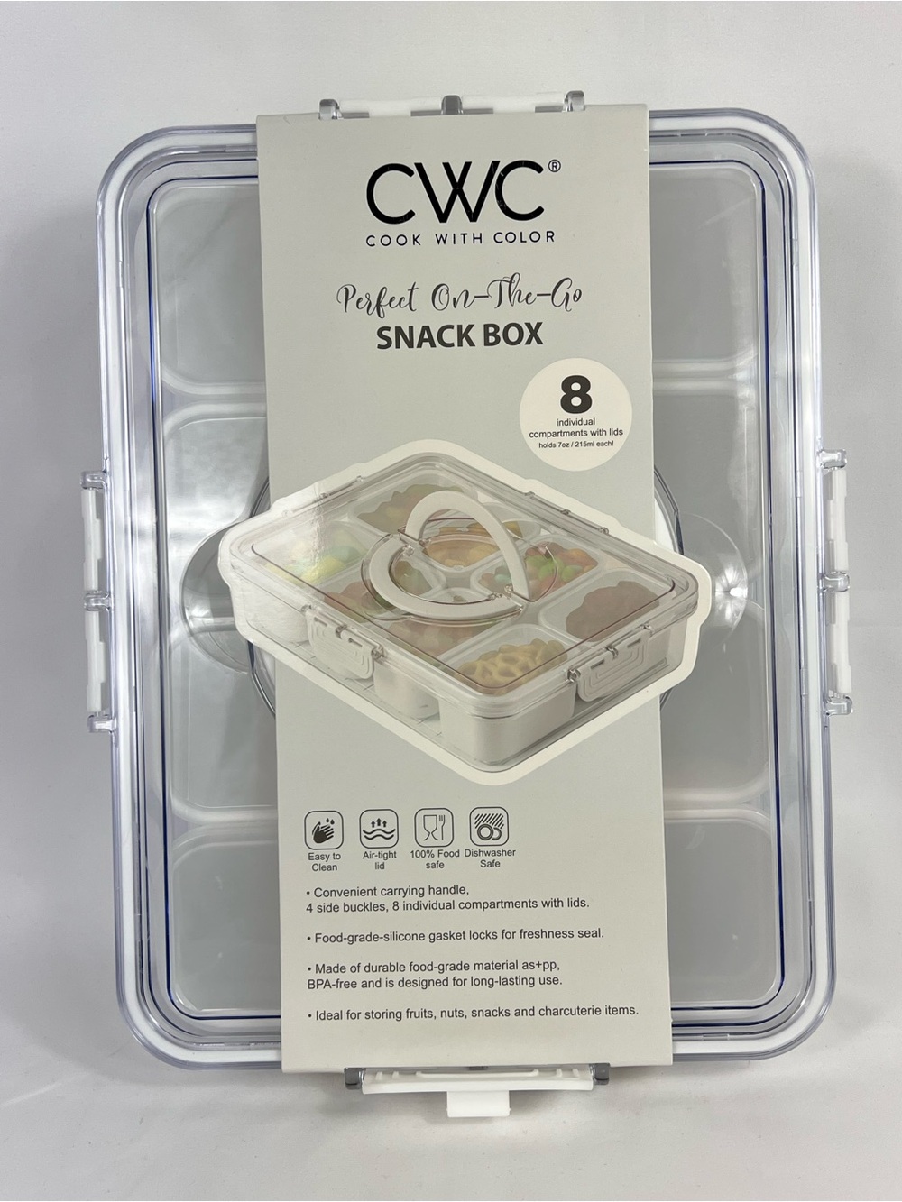 Perfect On-The-Go Snack Box - Clear/White